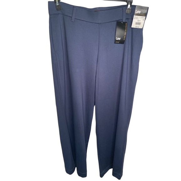 Lee Pants - Lee Ultra Soft Waistband Womens Pull on 16W S Wide High Rise Blue Pants NEW